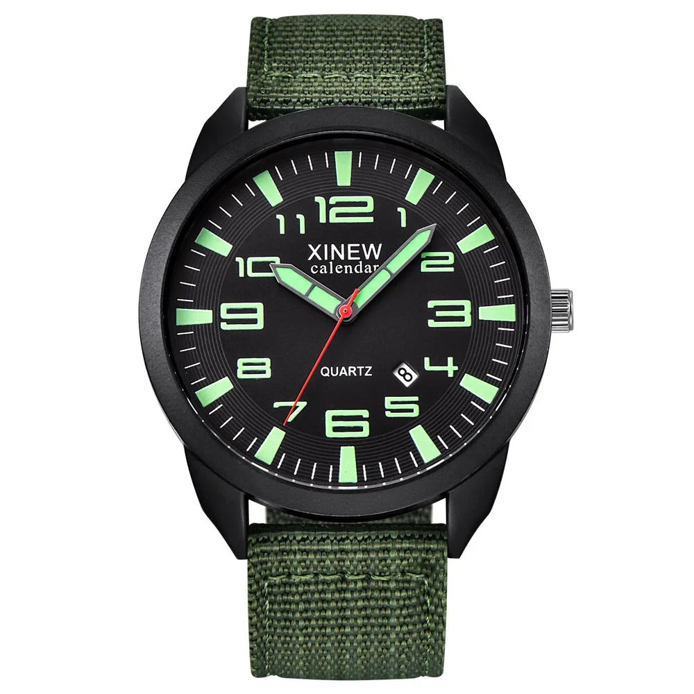 Lumo Quartz Watch with Luminous Dial & Calendar