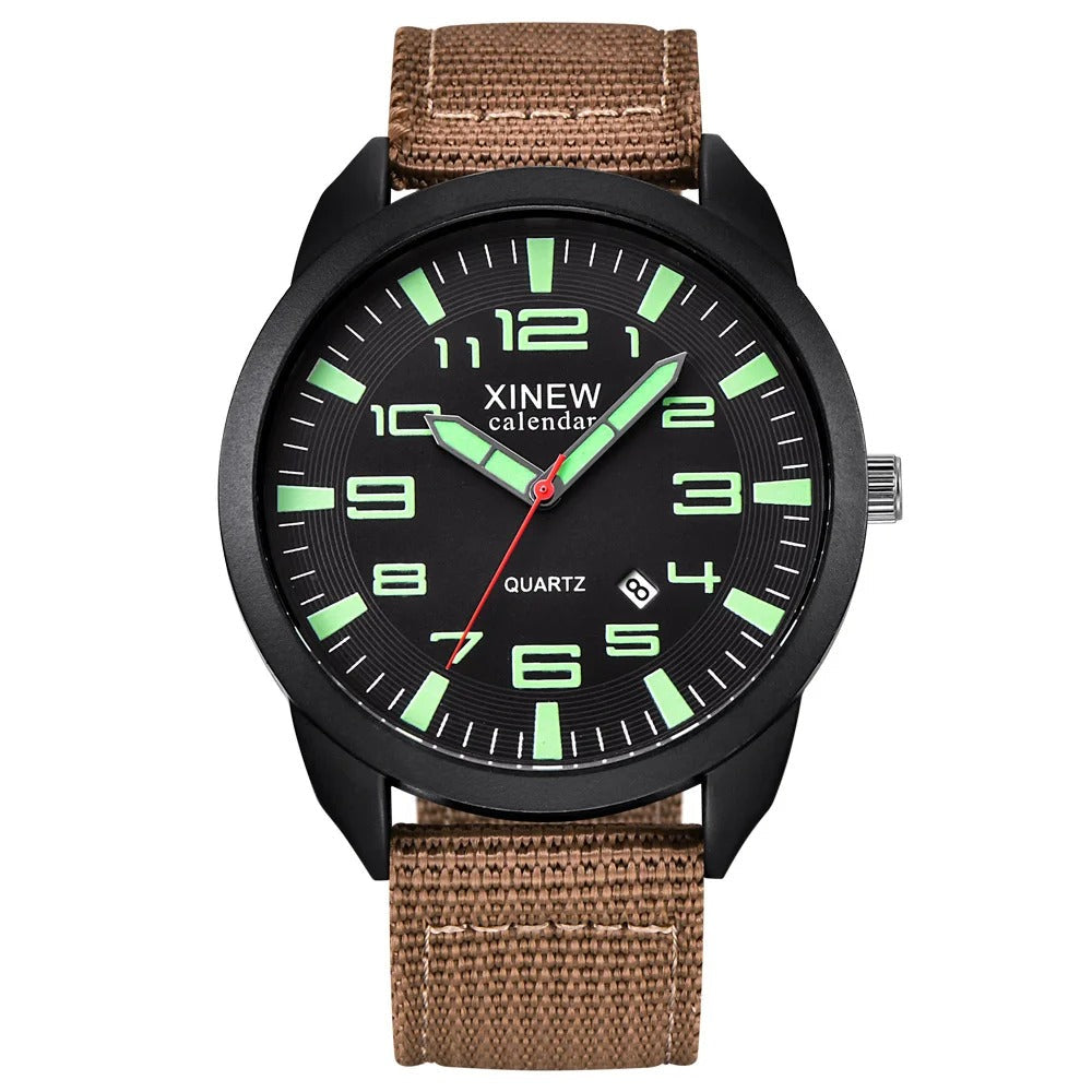 Lumo Quartz Watch with Luminous Dial & Calendar