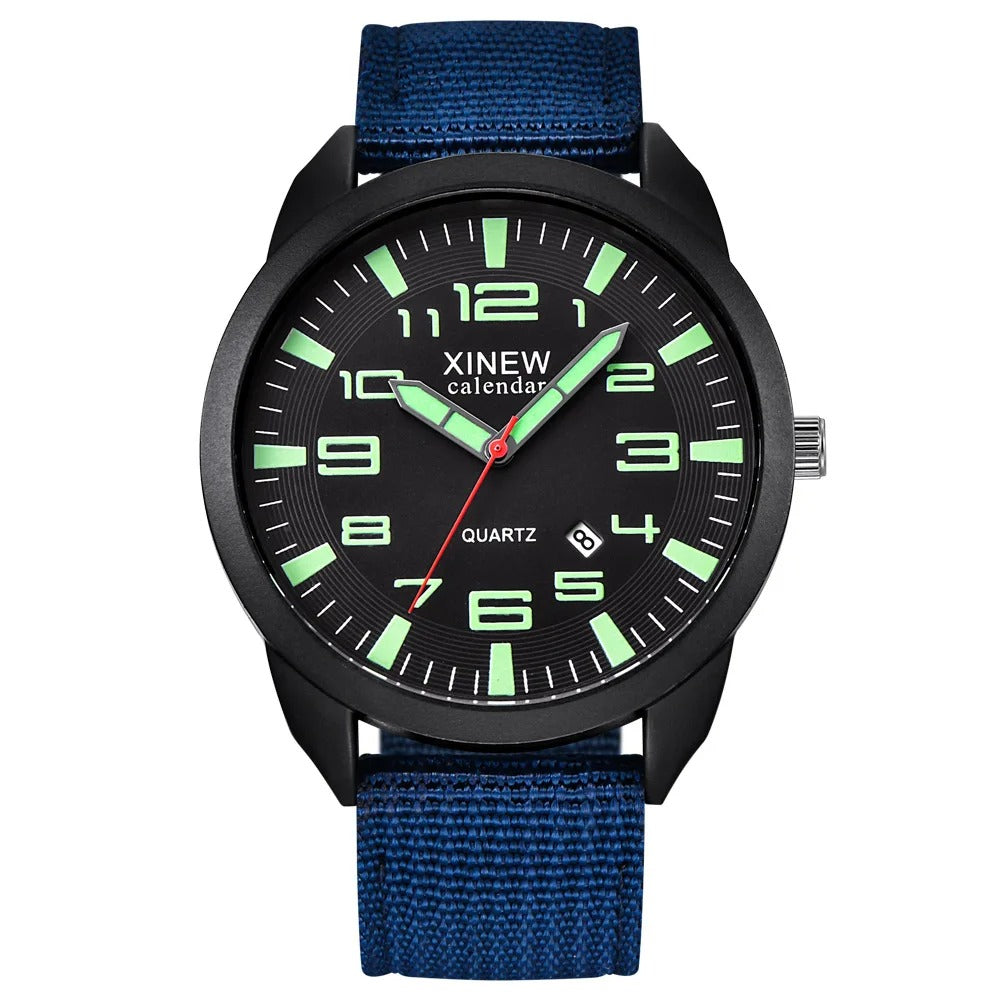 Lumo Quartz Watch with Luminous Dial & Calendar