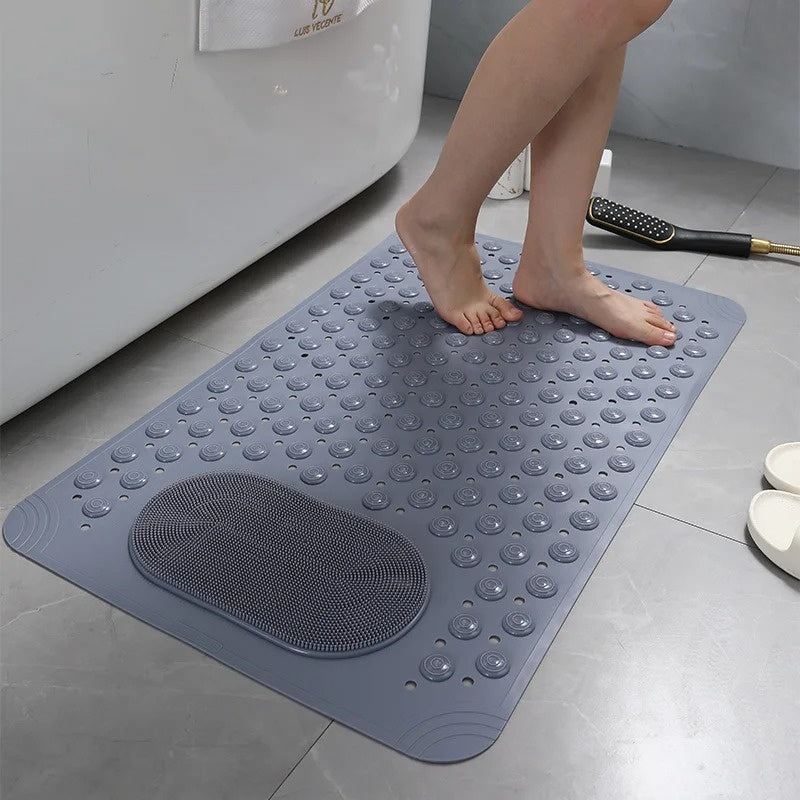 Non-Slip Shower Mat with Foot Scrubber – SafeGrip Non-Slip Bath Mat for Enhanced Safety and Hygiene
