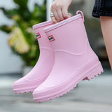 AquaStride 2.0 – Stylish Mid-Calf Waterproof Rain Boots for Women