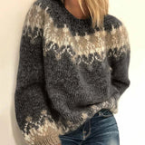 Samantha Vintage Icelandic Sweater - Cozy Knit Pullover for Women