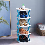 Foldable Shoe Rack – Plastic, 3–7 Tiers, Holds Up to 14 Pairs