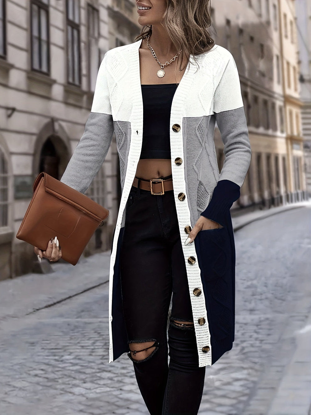 Versatile Long Sleeve Vest - Celeste