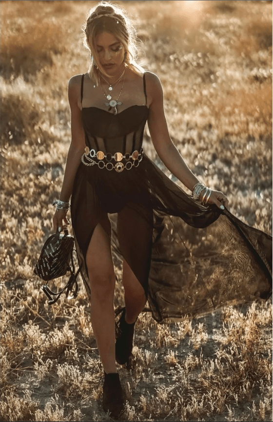 Amelie Vogue Vintage Festival Dress with Charm | Bohemian Style, Perfect for Summer Events