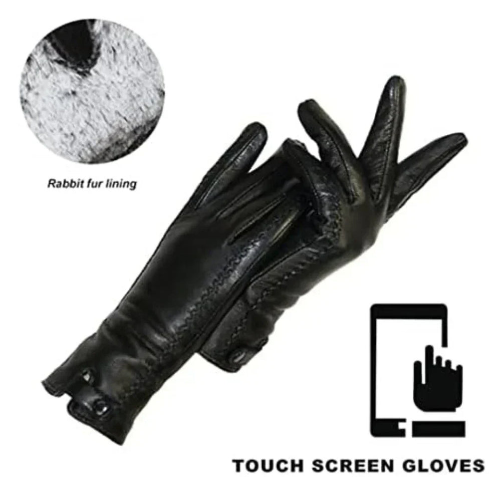 RetroGrove Vintage Leather Ladies Gloves - Classic Retro Style, Premium Quality, Perfect for All Occasions