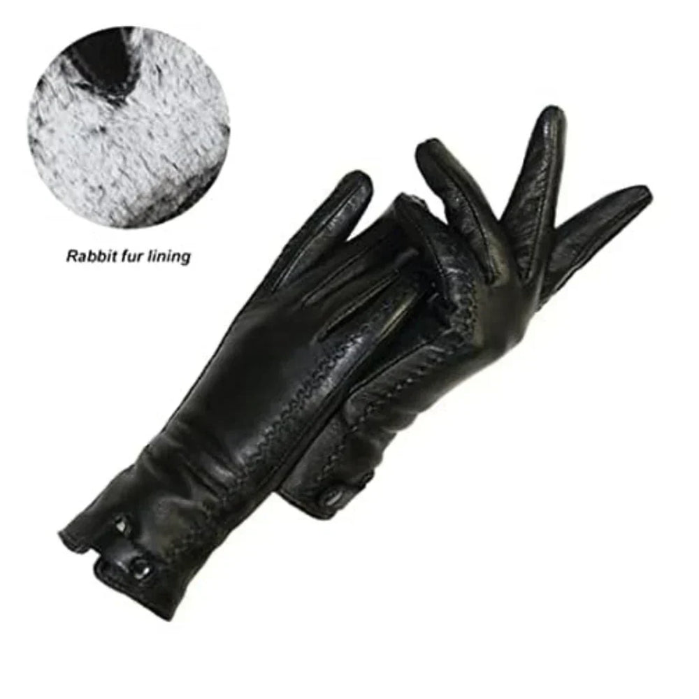 RetroGrove Vintage Leather Ladies Gloves - Classic Retro Style, Premium Quality, Perfect for All Occasions