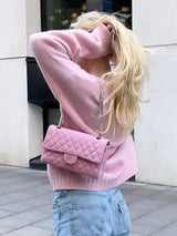 Vintage Plush Knitted Women's Cardigan - Rosie