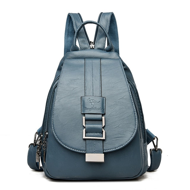 Stylish Premium Water-Resistant Leather Backpack for Women - Durable, Fashionable, and Versatile Travel Bag