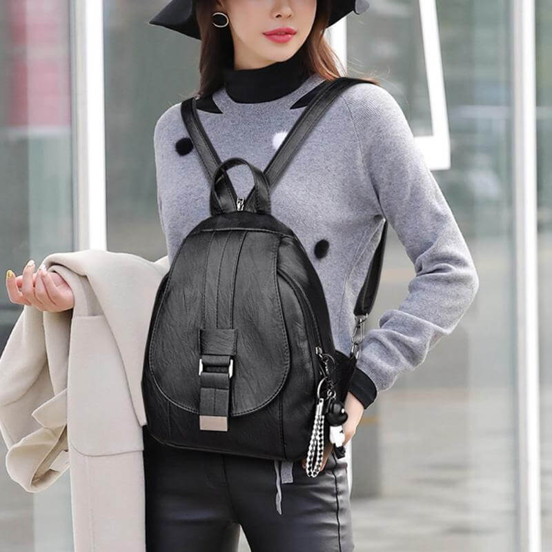 Stylish Premium Water-Resistant Leather Backpack for Women - Durable, Fashionable, and Versatile Travel Bag