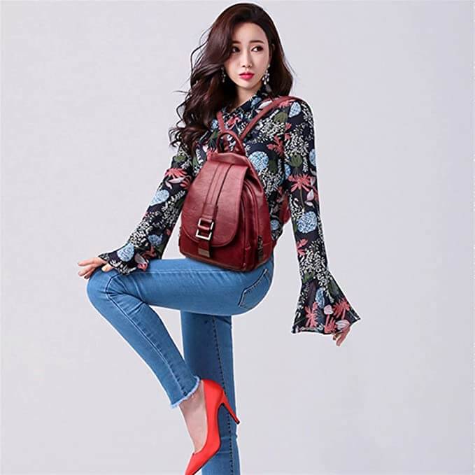 Stylish Premium Water-Resistant Leather Backpack for Women - Durable, Fashionable, and Versatile Travel Bag
