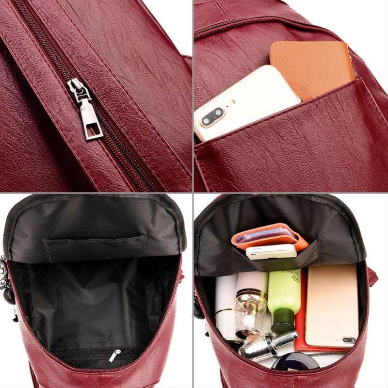 Stylish Premium Water-Resistant Leather Backpack for Women - Durable, Fashionable, and Versatile Travel Bag