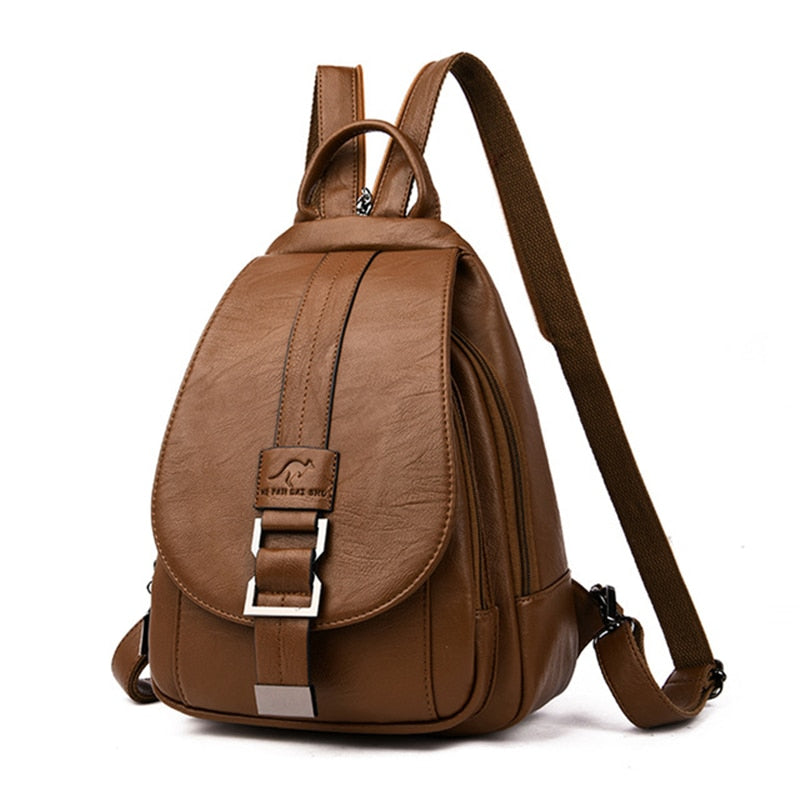Stylish Premium Water-Resistant Leather Backpack for Women - Durable, Fashionable, and Versatile Travel Bag