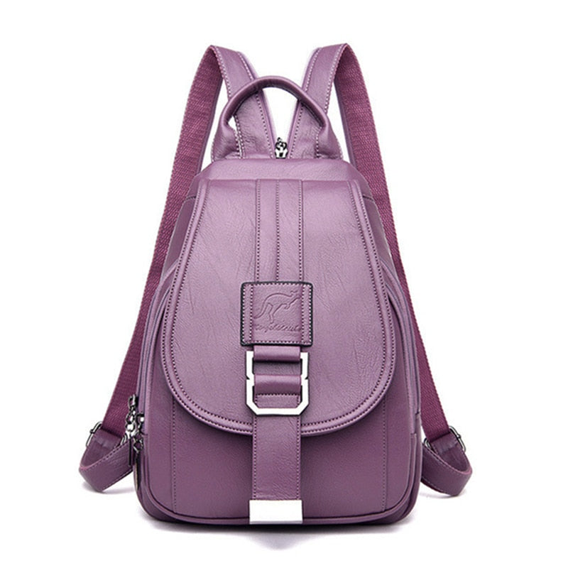 Stylish Premium Water-Resistant Leather Backpack for Women - Durable, Fashionable, and Versatile Travel Bag