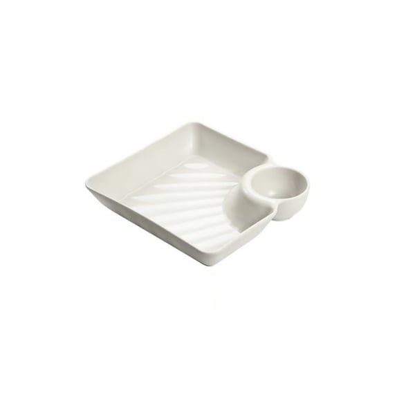 Enhanced Product Title: "Dip-Teller mit Integriertem Soßenfach – Perfekt für Sauberes Genießen ohne Kleckern" 

This title maintains the original product's key features while adding keywords that improve searchability and appeal.