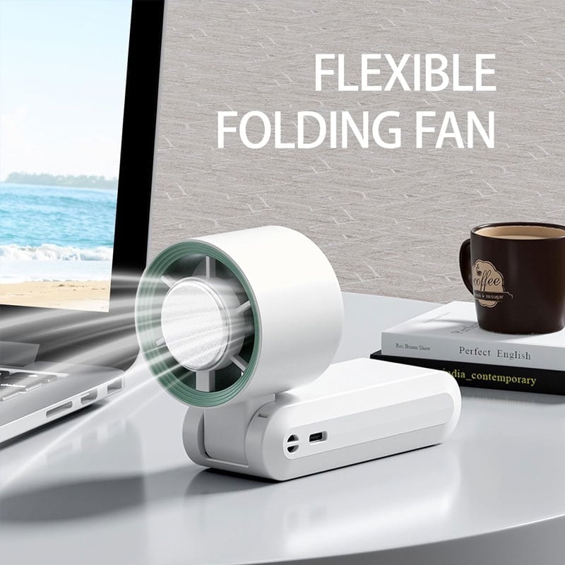 Portable Handheld Fan – Semiconductor Cooling, LED Battery Display, 4 Colors