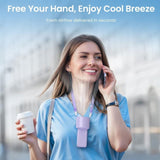 Portable Handheld Fan – Semiconductor Cooling, LED Battery Display, 4 Colors