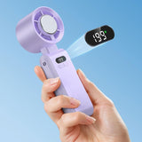 Portable Handheld Fan – Semiconductor Cooling, LED Battery Display, 4 Colors