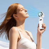 Portable Handheld Fan – Semiconductor Cooling, LED Battery Display, 4 Colors