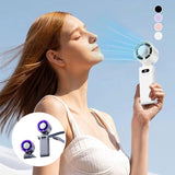 Portable Handheld Fan – Semiconductor Cooling, LED Battery Display, 4 Colors