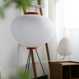 ZenAura Wabi-Sabi Standing LED Lamp - Elegant Rice Paper Design for Tranquil Home Ambiance