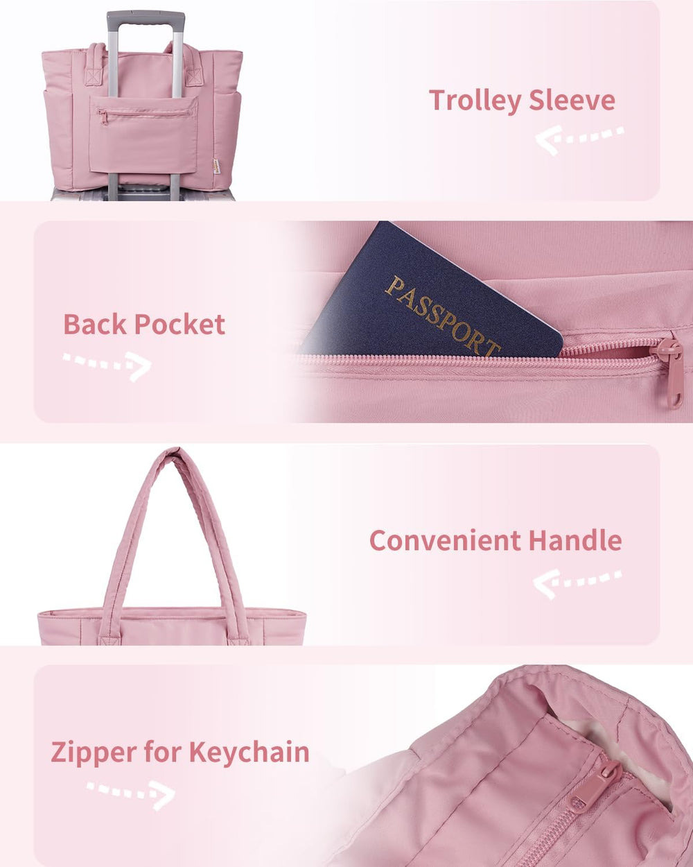 Quilted Puffer Tote Bag with Cup Holder & Laptop Sleeve - Stylish Travel & Work Companion