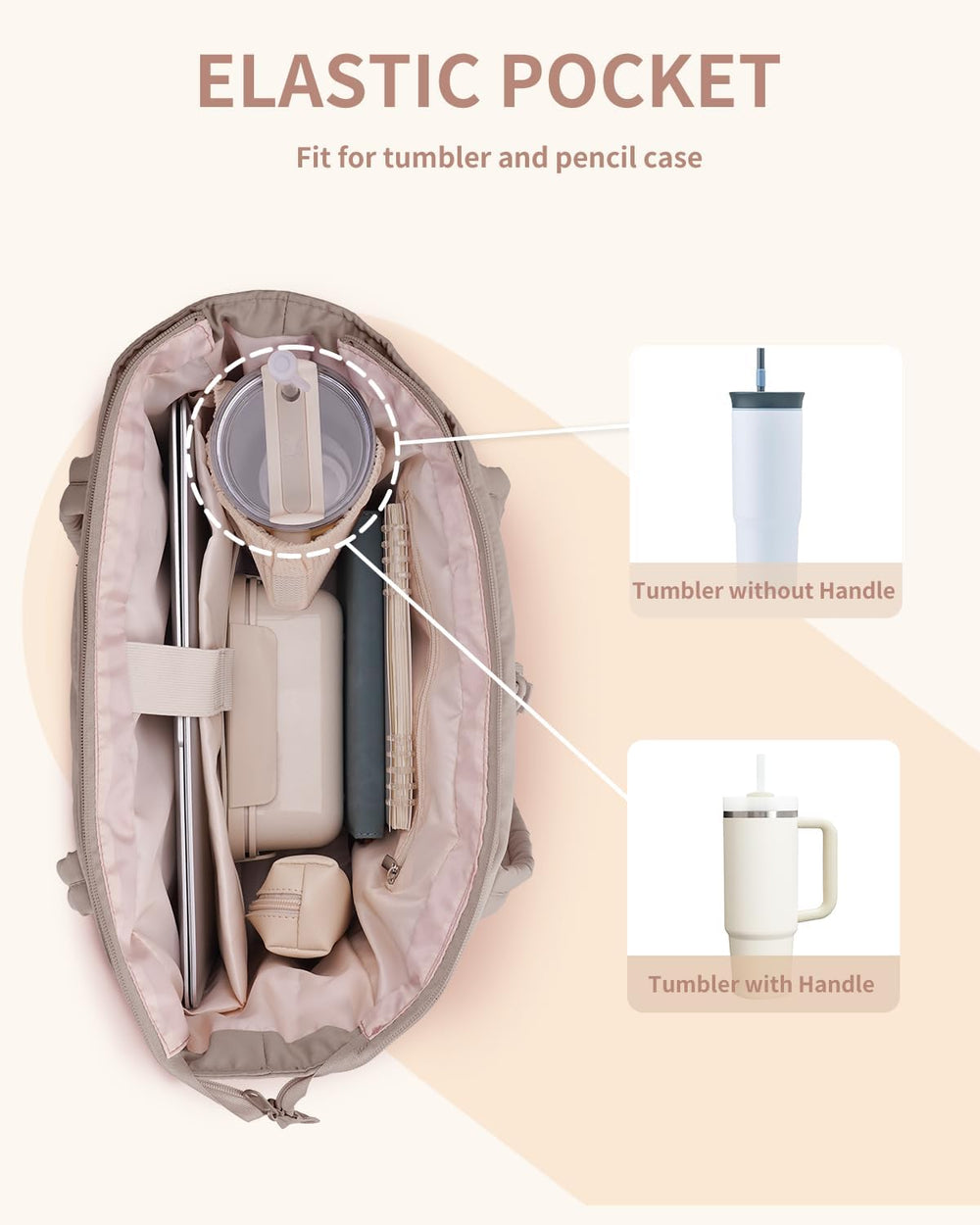 Padded Puffer Tote Bag - Beige
