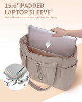 Padded Puffer Tote Bag - Beige