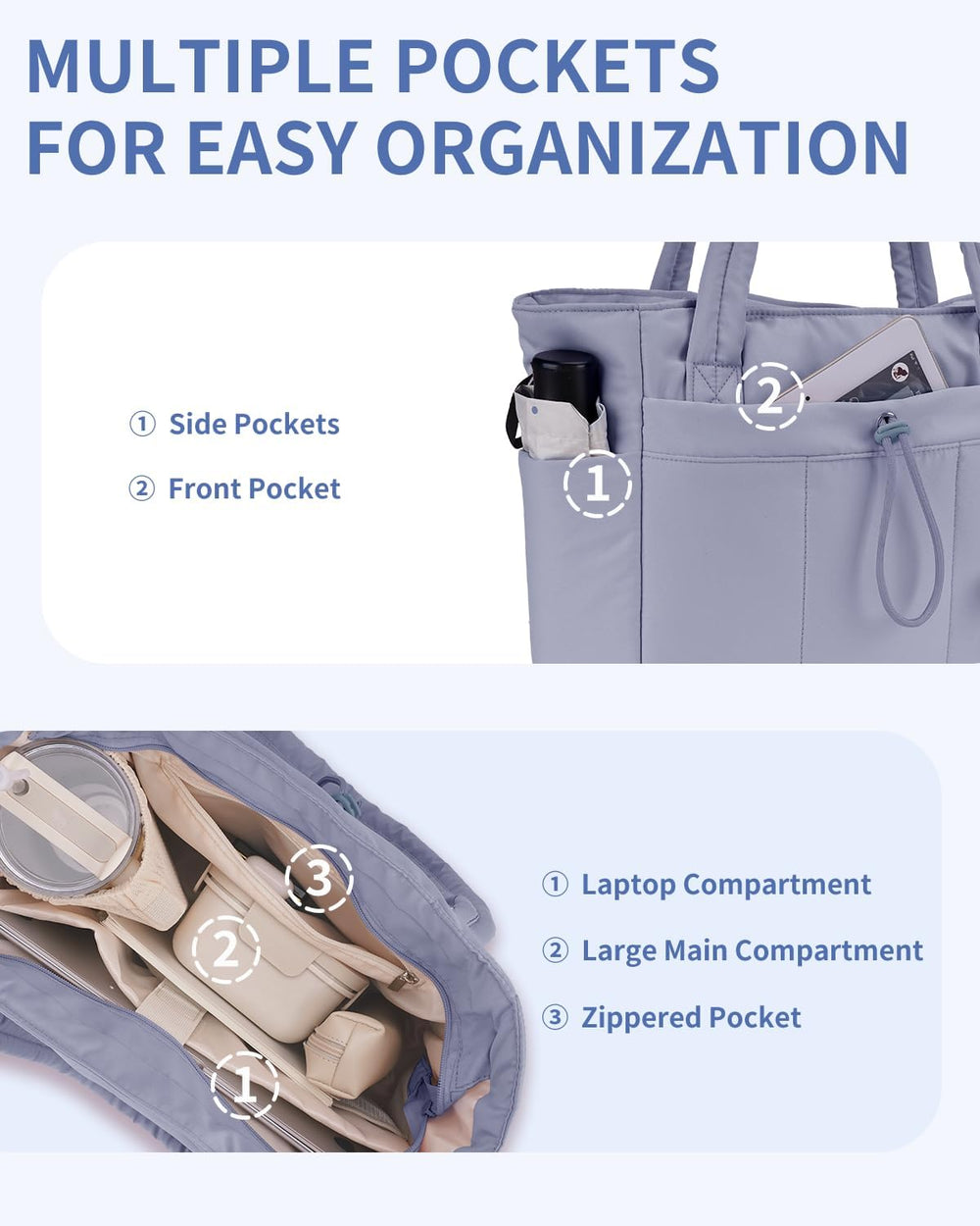 Padded Puffer Tote Bag - Beige