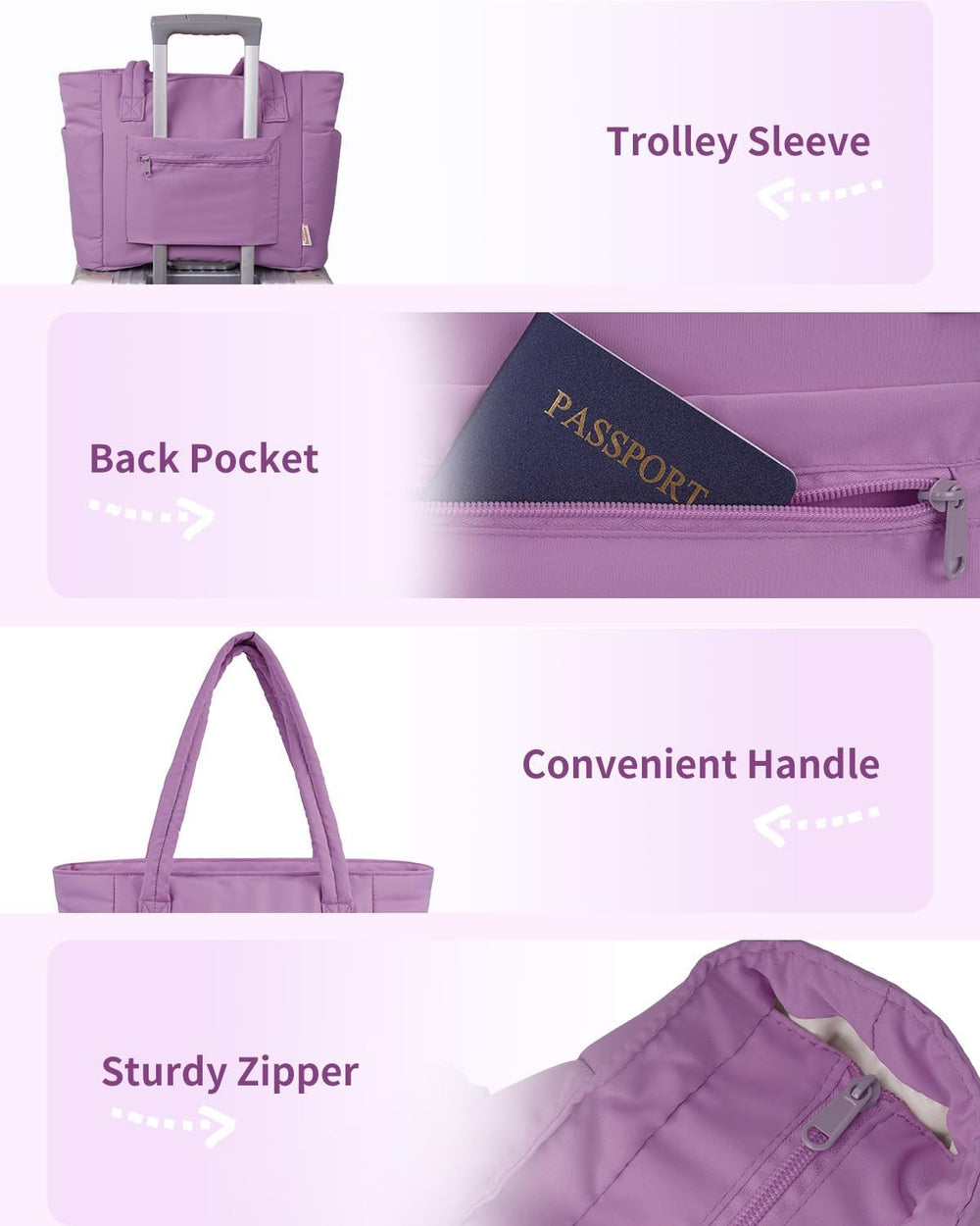 Quilted Puffer Tote Bag with Cup Holder & Laptop Sleeve - Stylish Travel & Work Companion