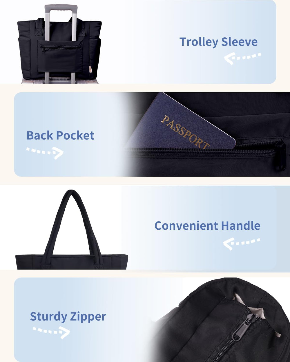 Quilted Puffer Tote Bag with Cup Holder & Laptop Sleeve - Stylish Travel & Work Companion