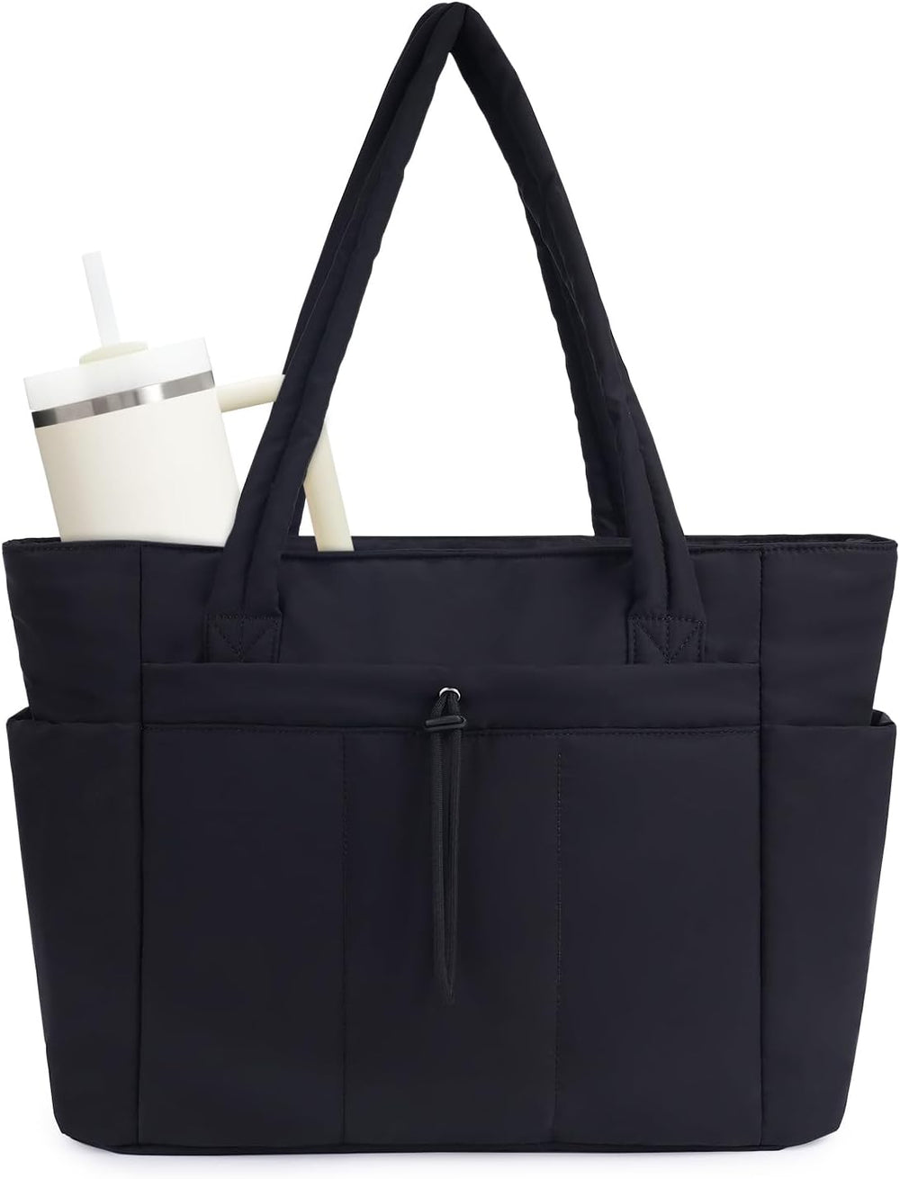 Padded Puffer Tote Bag - Black