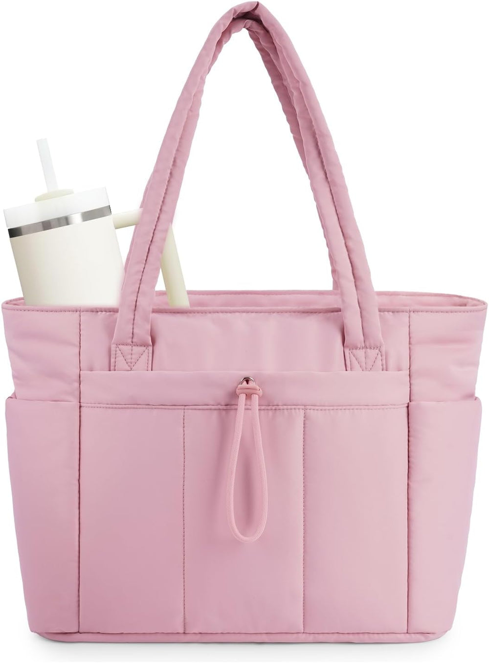 Padded Puffer Tote Bag - Pink