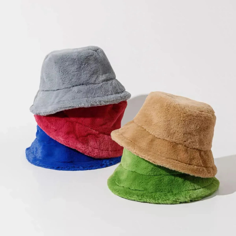 Cozy Lorna Women's Rabbit Fur Bucket Hat - Warm Autumn Fashion Accessory