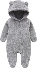 Cozy Hooded Baby Romper - Warm & Snuggly Infant Jumpsuit for Ultimate Comfort