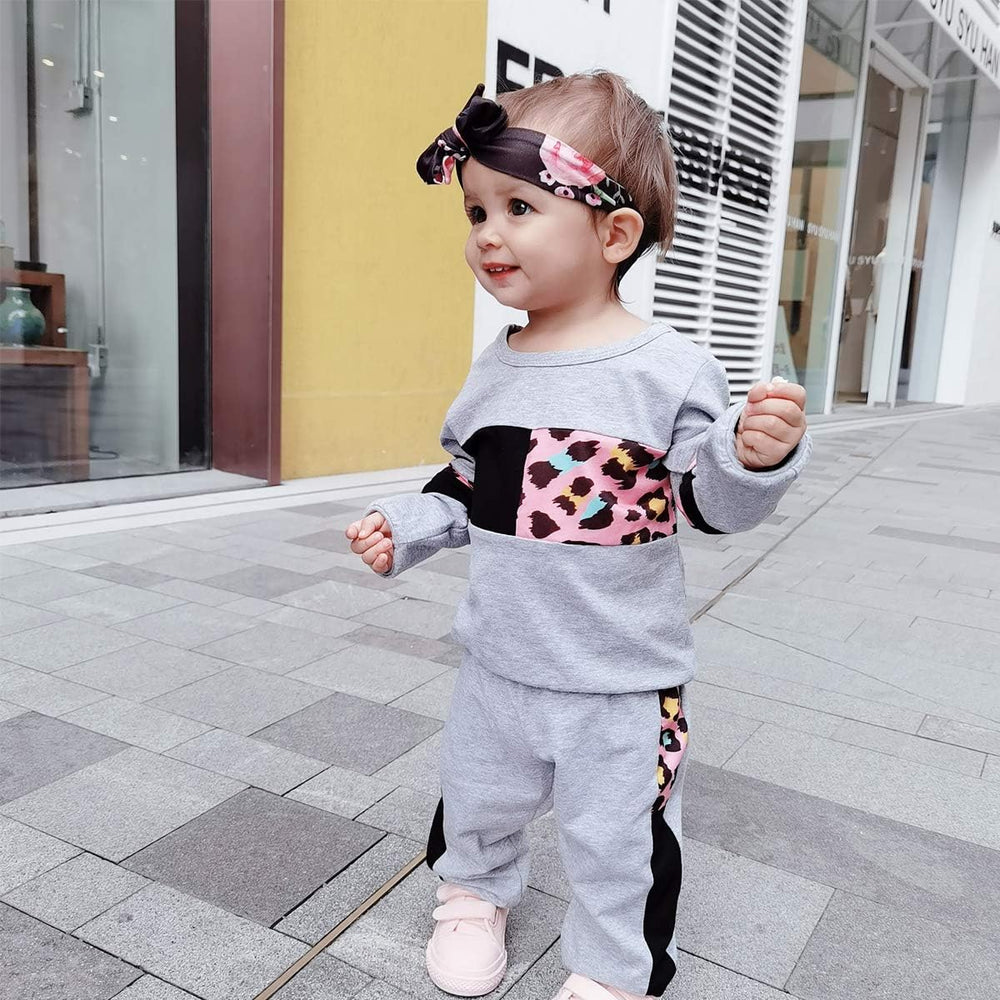 Cozy Girls' Warm Baby Sweater Set - Soft Knit Pullover & Pants Outfit for Winter