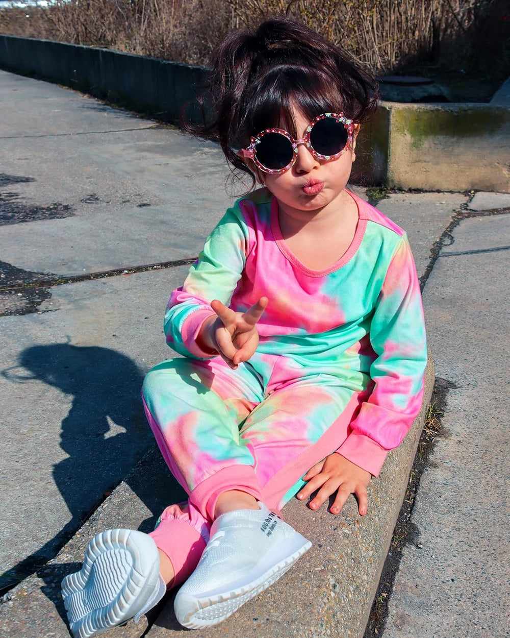 Cozy Girls' Warm Baby Sweater Set - Soft Knit Pullover & Pants Outfit for Winter