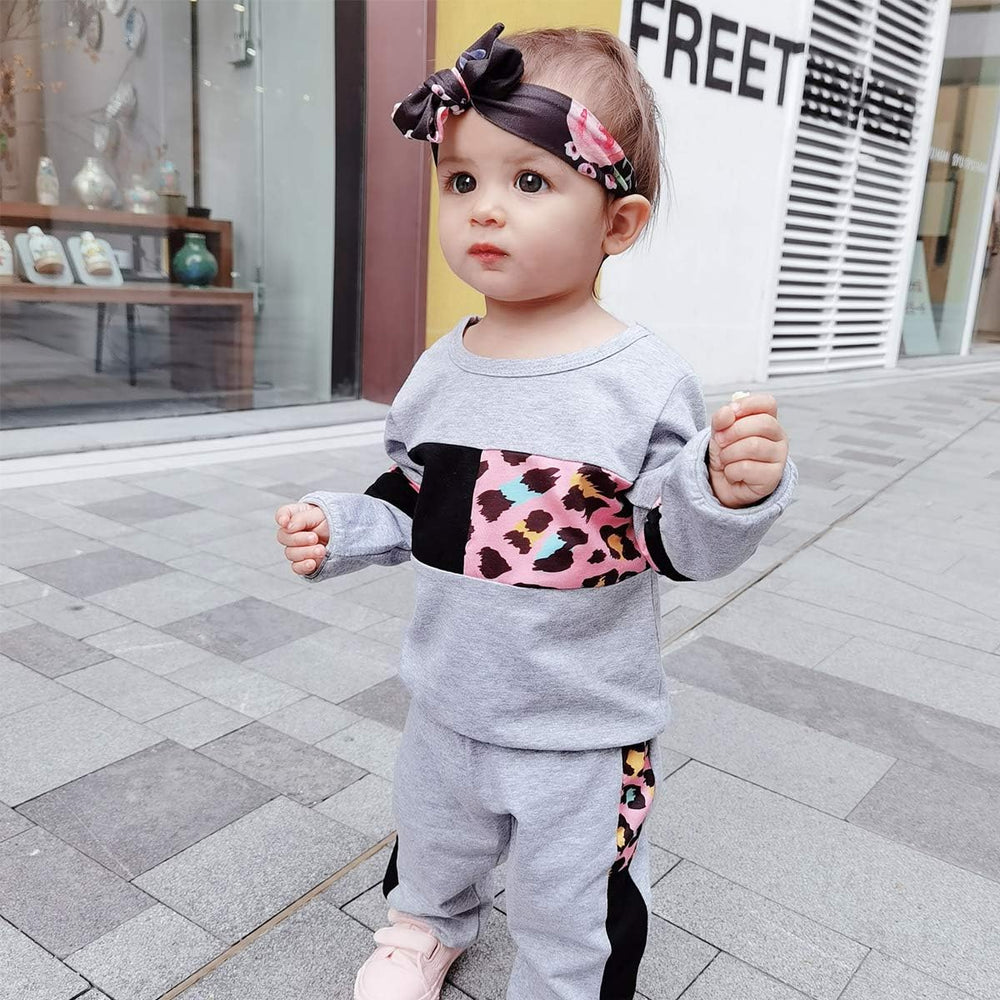 Cozy Girls' Warm Baby Sweater Set - Soft Knit Pullover & Pants Outfit for Winter