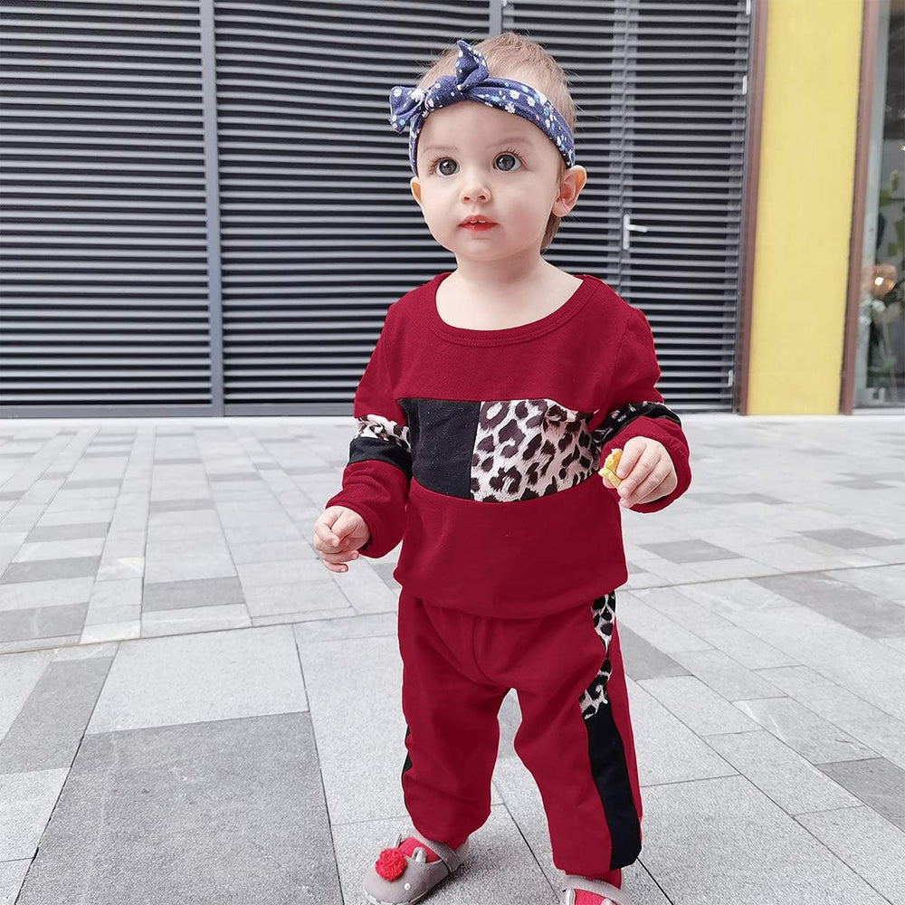 Cozy Girls' Warm Baby Sweater Set - Soft Knit Pullover & Pants Outfit for Winter