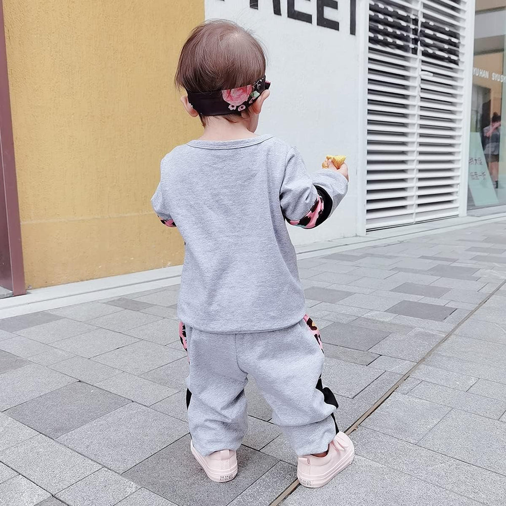 Cozy Girls' Warm Baby Sweater Set - Soft Knit Pullover & Pants Outfit for Winter