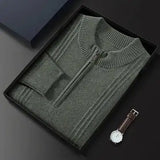 Warm Casual Men's Sweater with Half Zip - Logan - 5