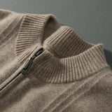 Warm Casual Men's Sweater with Half Zip - Logan - 7