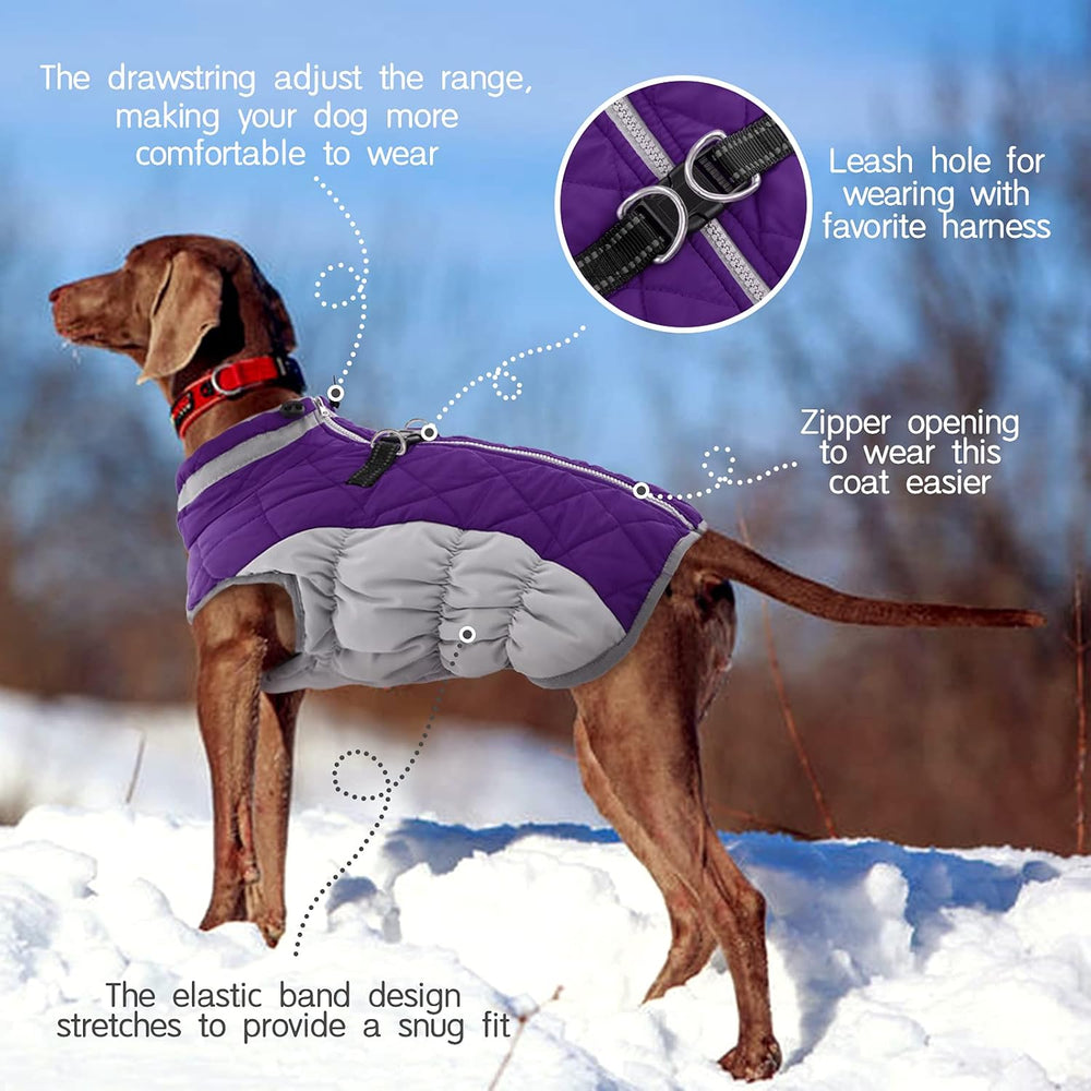 Cozy Winter Dog Jacket with Integrated Harness - Warm & Durable Pet Coat for Cold Weather