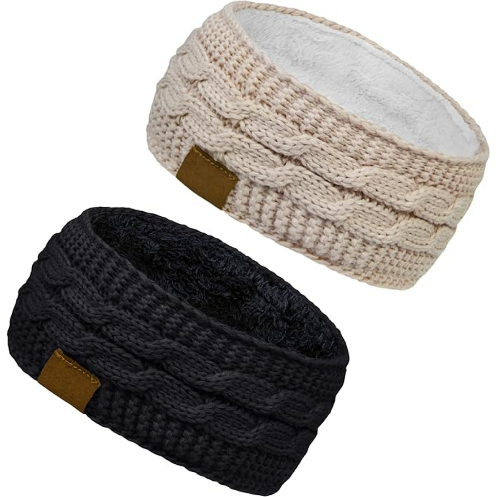 Cozy Cathryn Knitted Ear Warmer Headband with Soft Fleece Lining - Perfect for Winter Comfort
