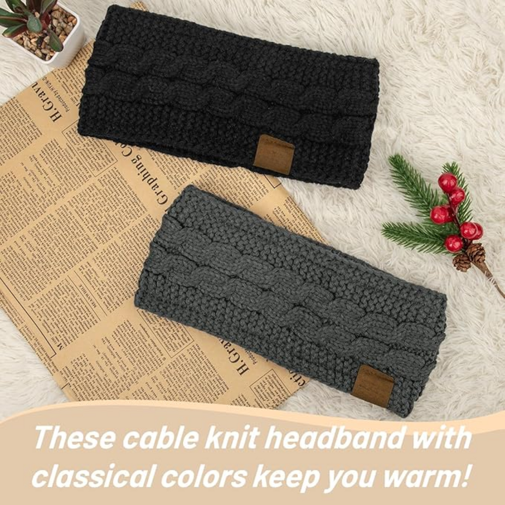 Cozy Cathryn Knitted Ear Warmer Headband with Soft Fleece Lining - Perfect for Winter Comfort