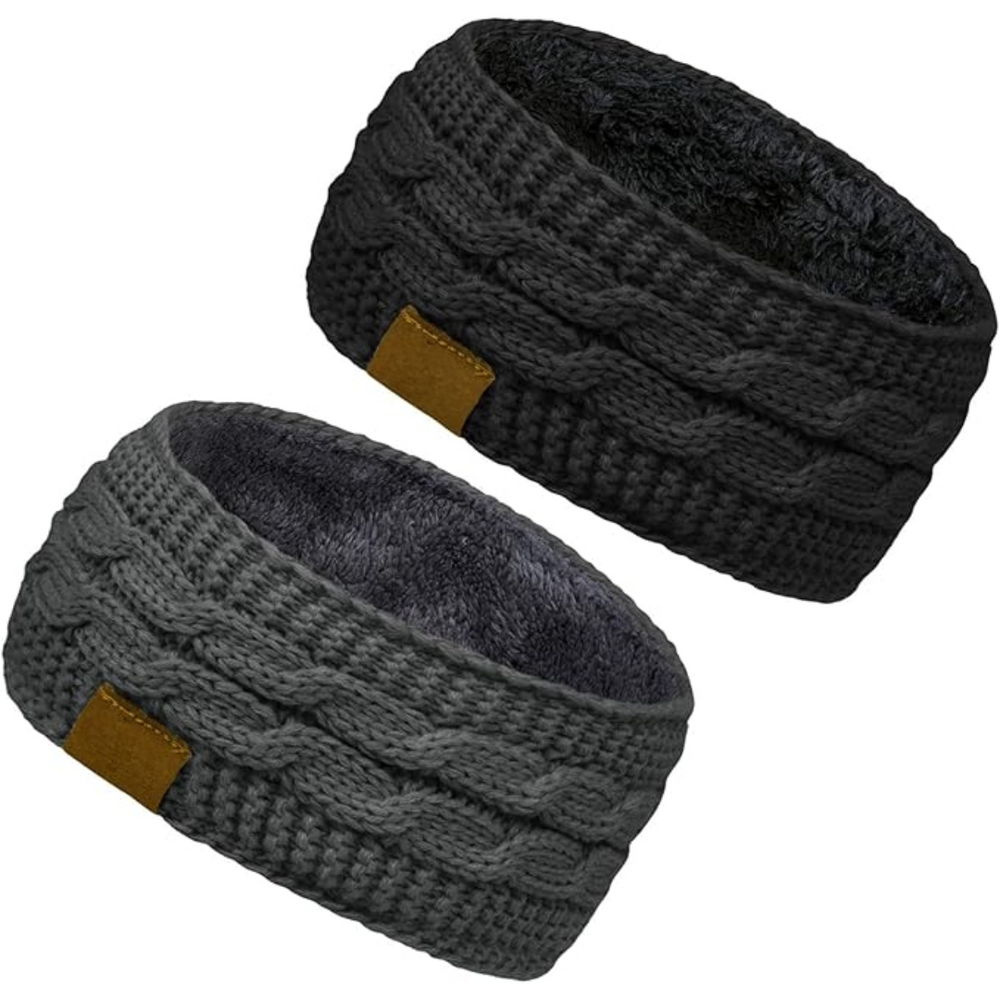Cozy Cathryn Knitted Ear Warmer Headband with Soft Fleece Lining - Perfect for Winter Comfort