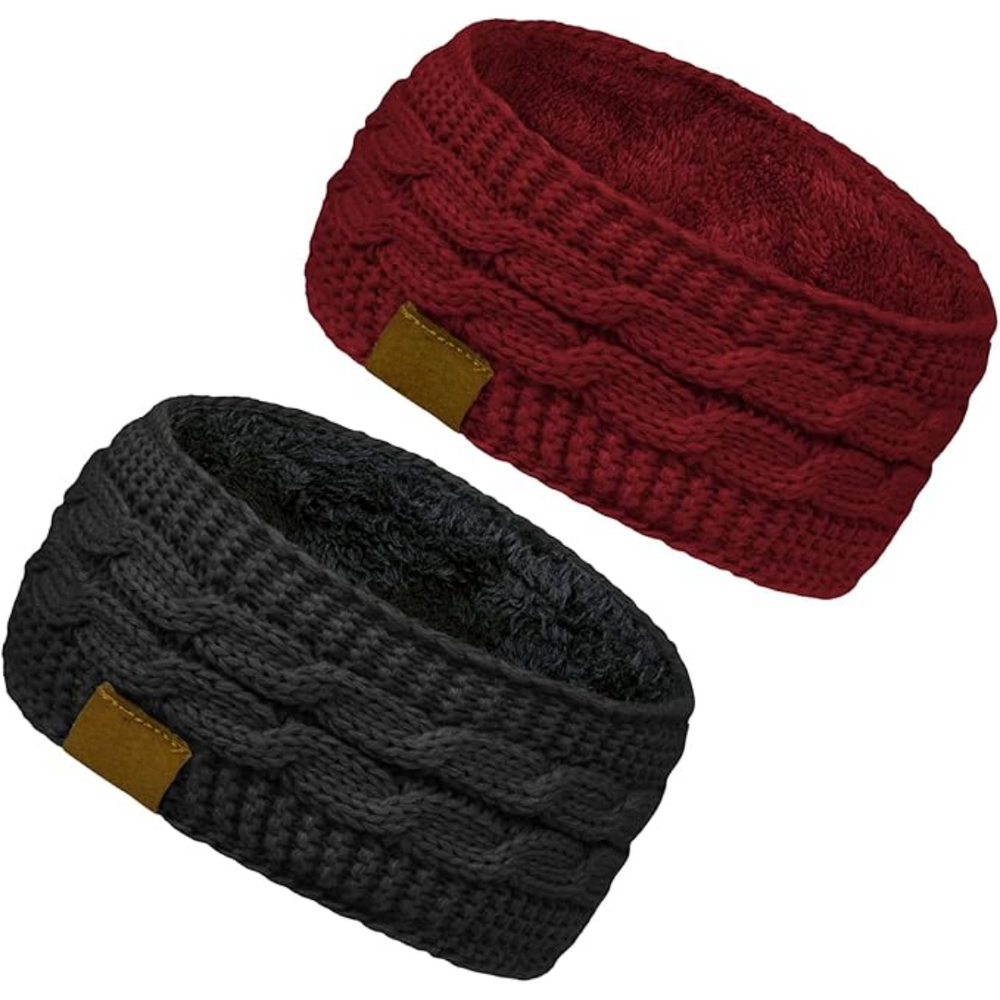 Cozy Cathryn Knitted Ear Warmer Headband with Soft Fleece Lining - Perfect for Winter Comfort