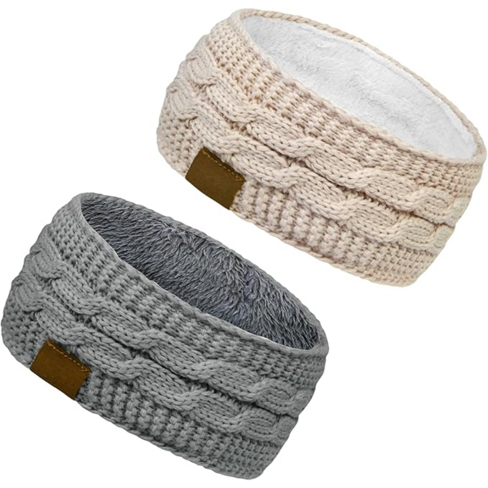 Cozy Cathryn Knitted Ear Warmer Headband with Soft Fleece Lining - Perfect for Winter Comfort