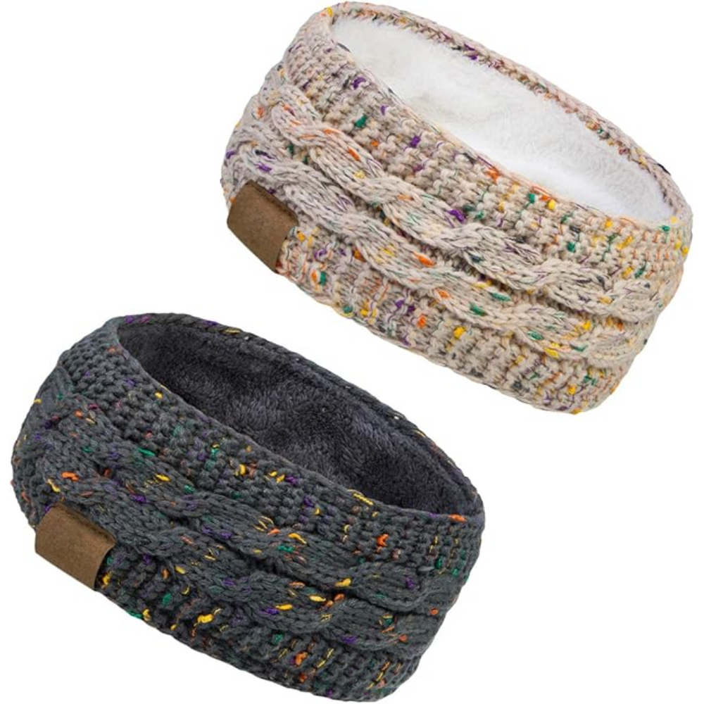 Cozy Cathryn Knitted Ear Warmer Headband with Soft Fleece Lining - Perfect for Winter Comfort