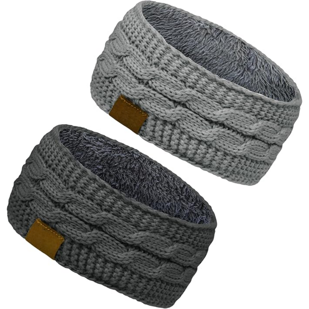 Cozy Cathryn Knitted Ear Warmer Headband with Soft Fleece Lining - Perfect for Winter Comfort